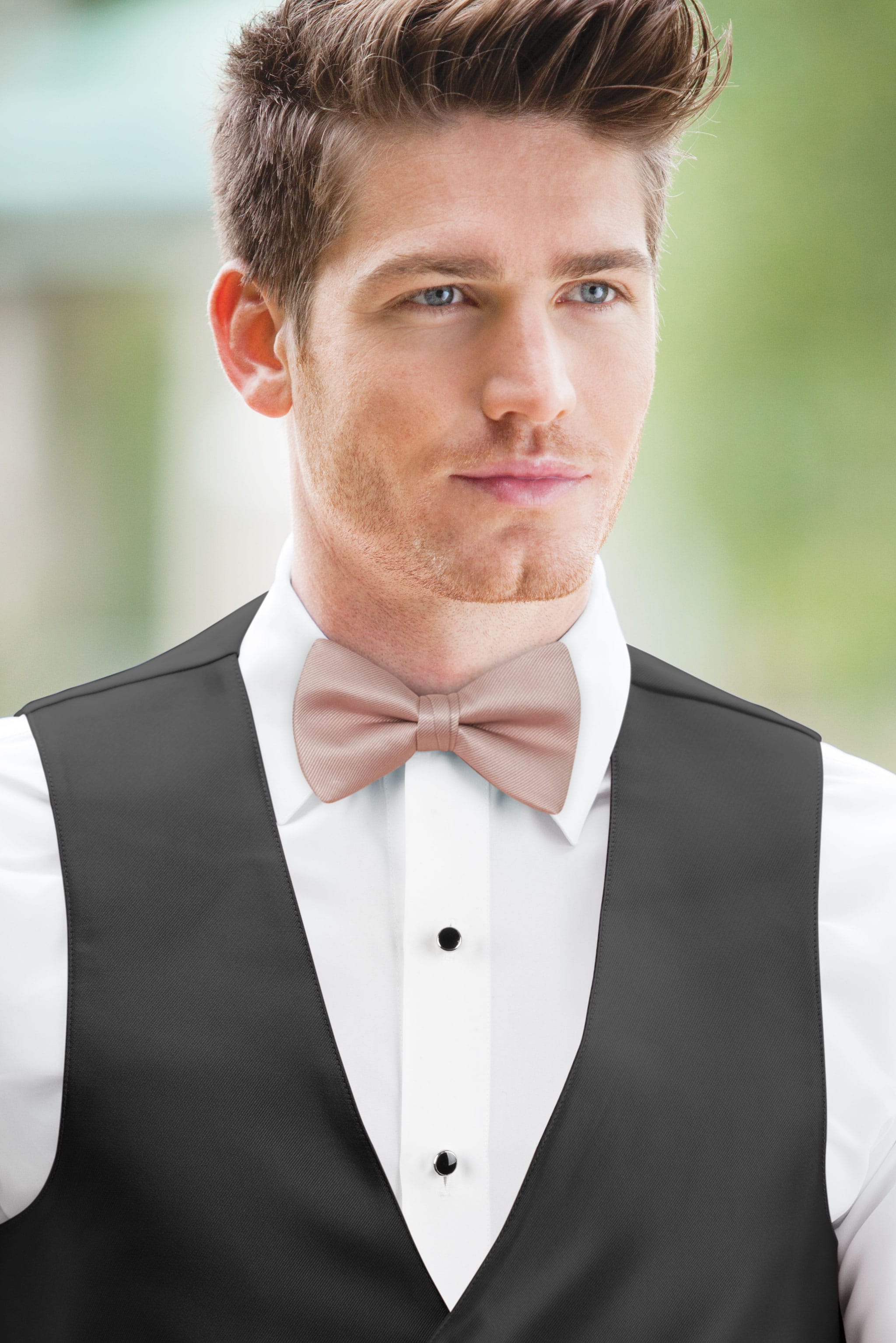 Solid Dusty Rose Bow Tie — photo 2