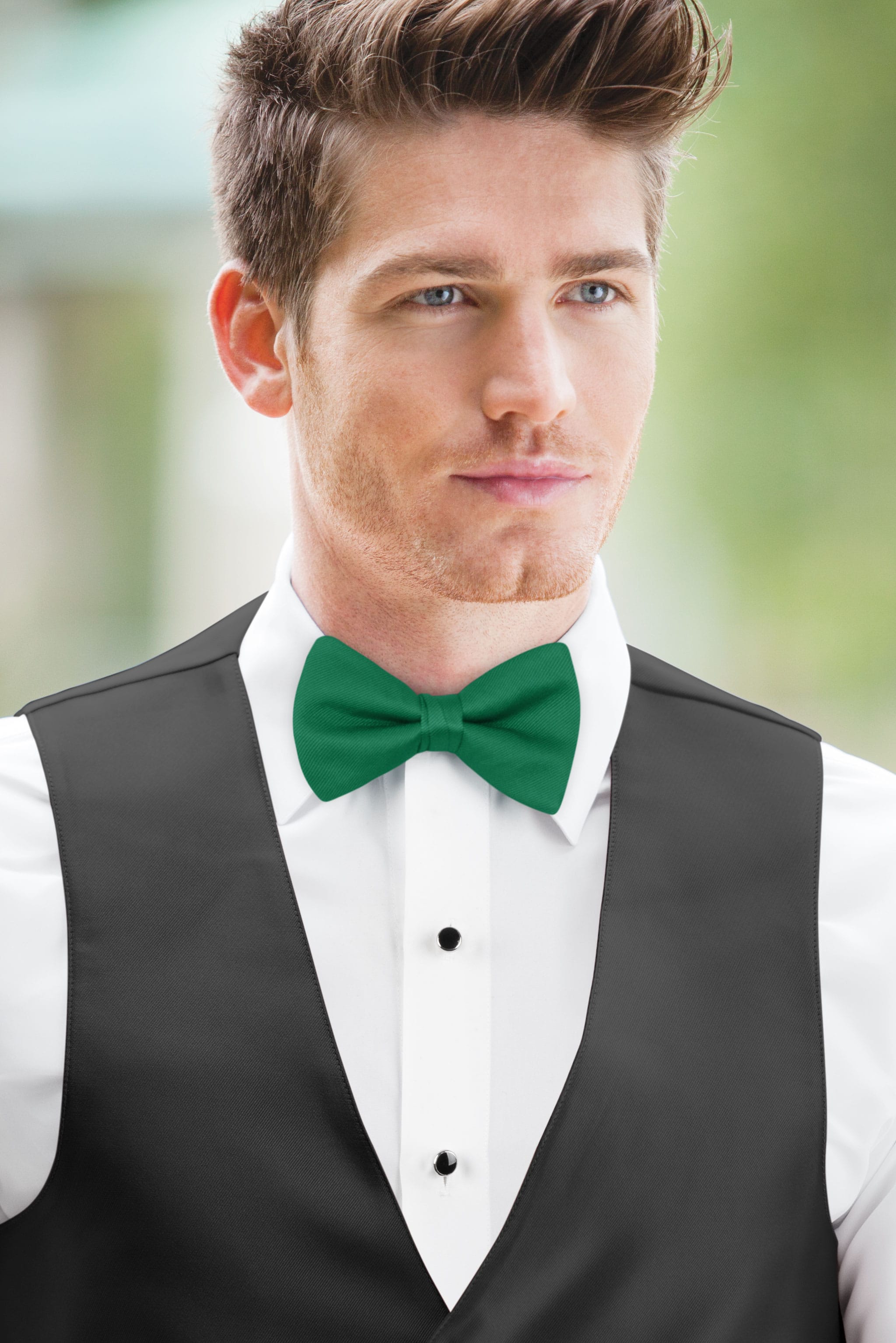 Solid Emerald Green Bow Tie — photo 2