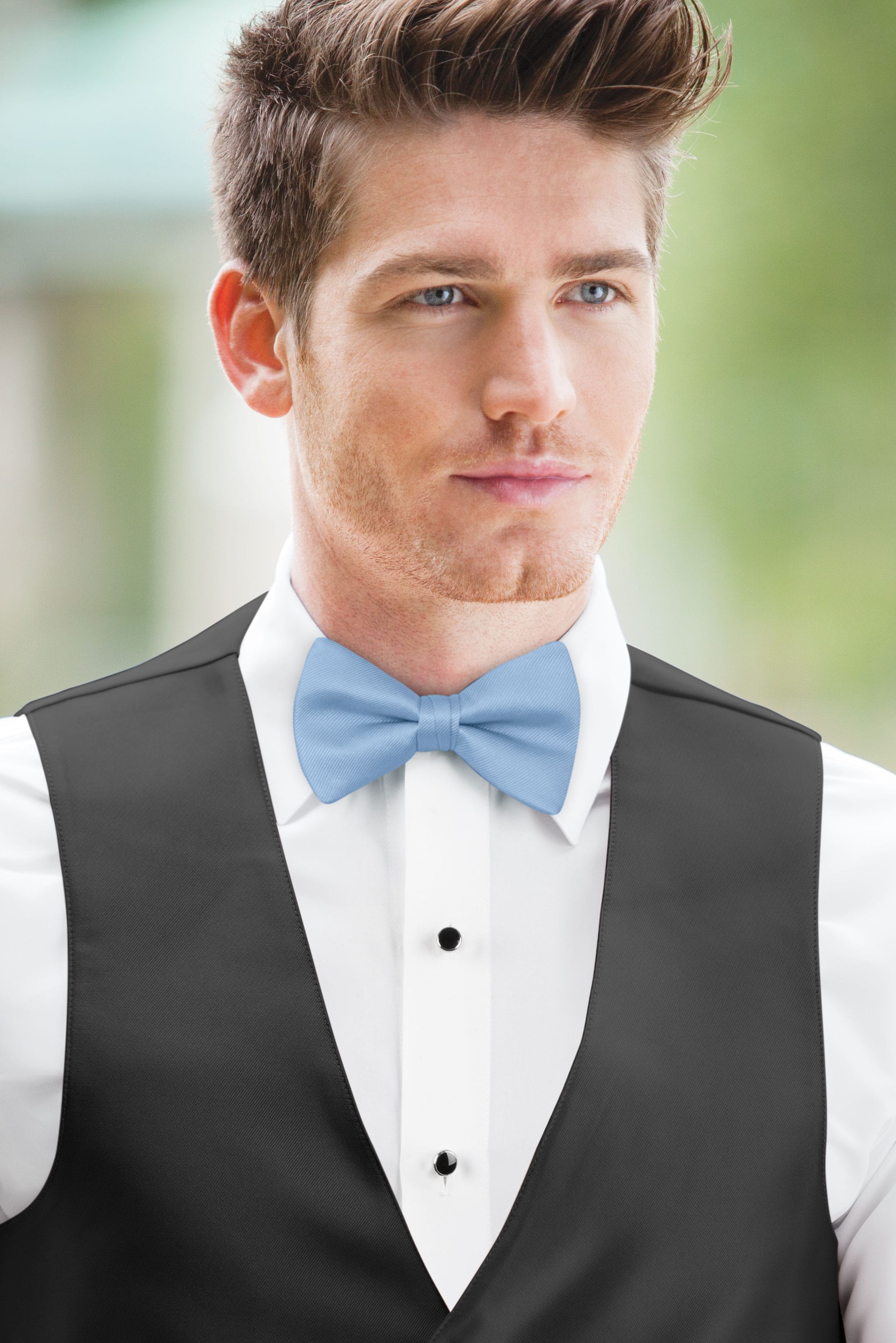 Solid Lite Blue Bow Tie — photo 2