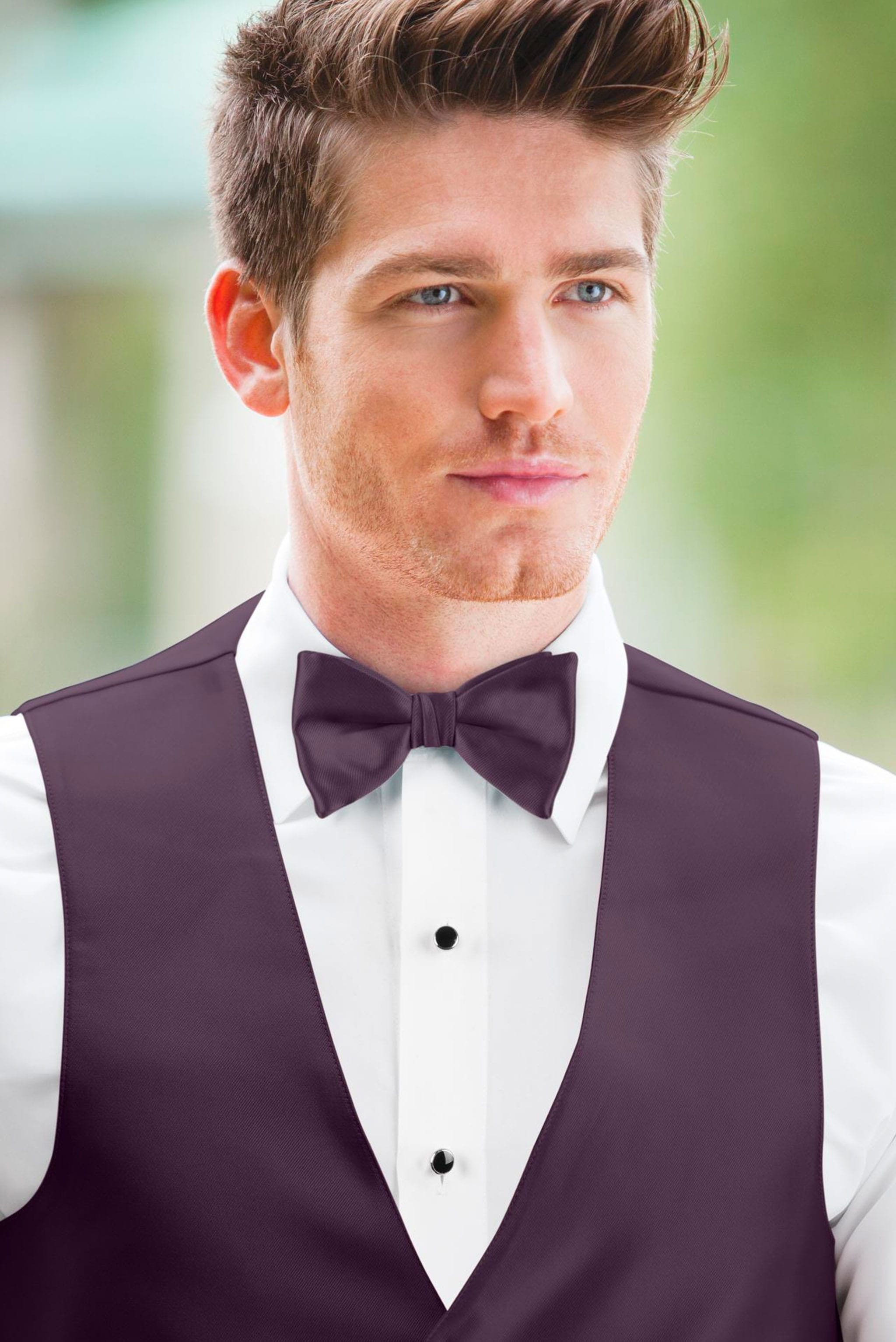 Solid Plum Bow Tie — photo 2