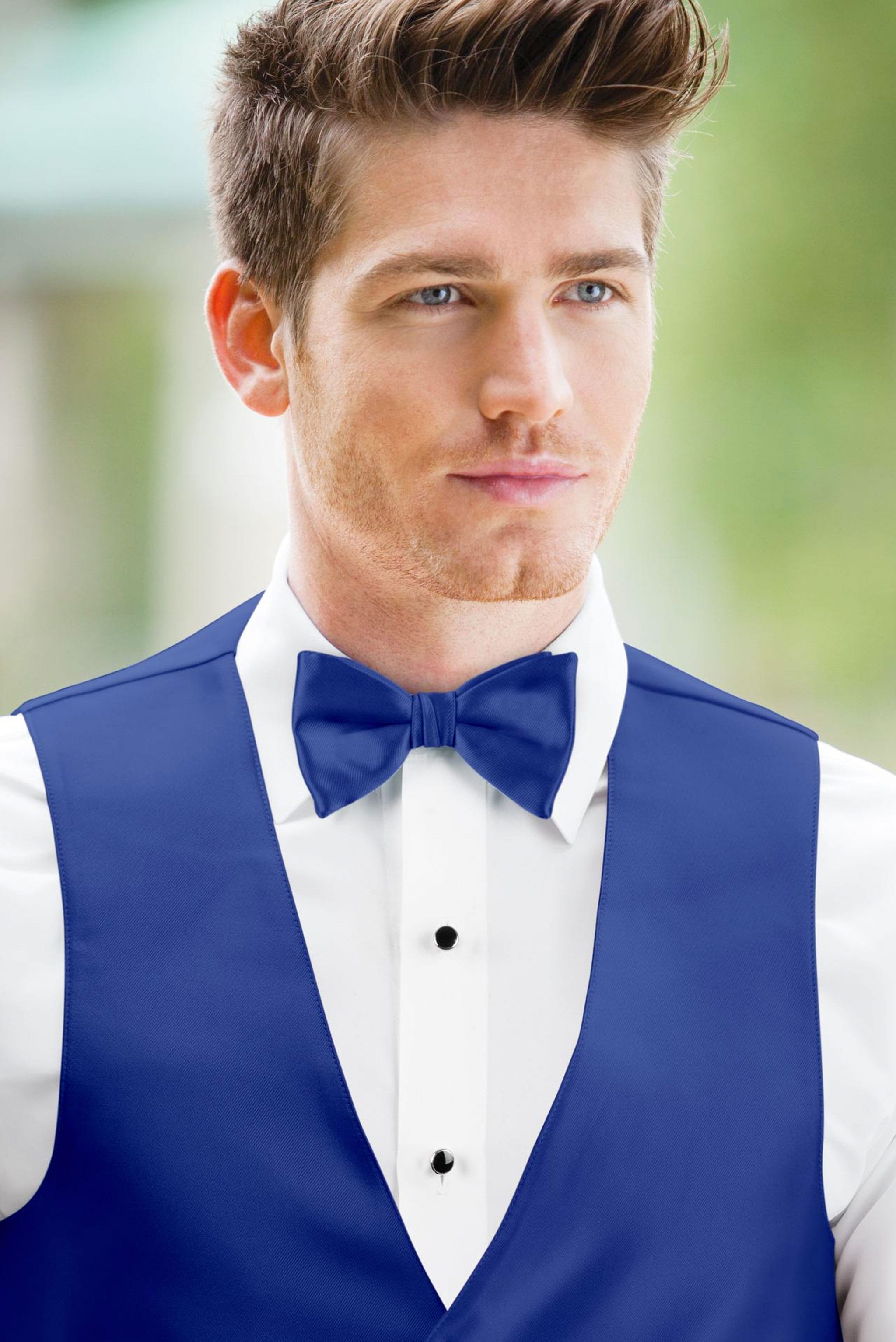 Solid Royal Blue Bow Tie — photo 2