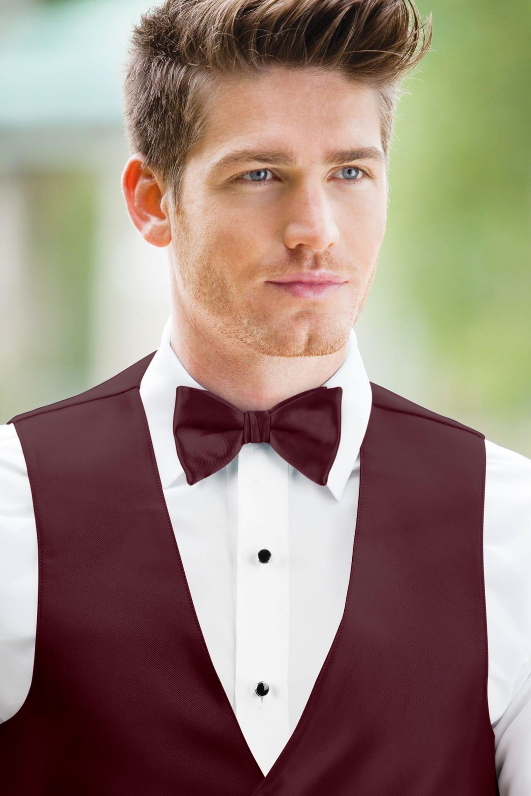 Solid Wine Bow Tie — photo 2