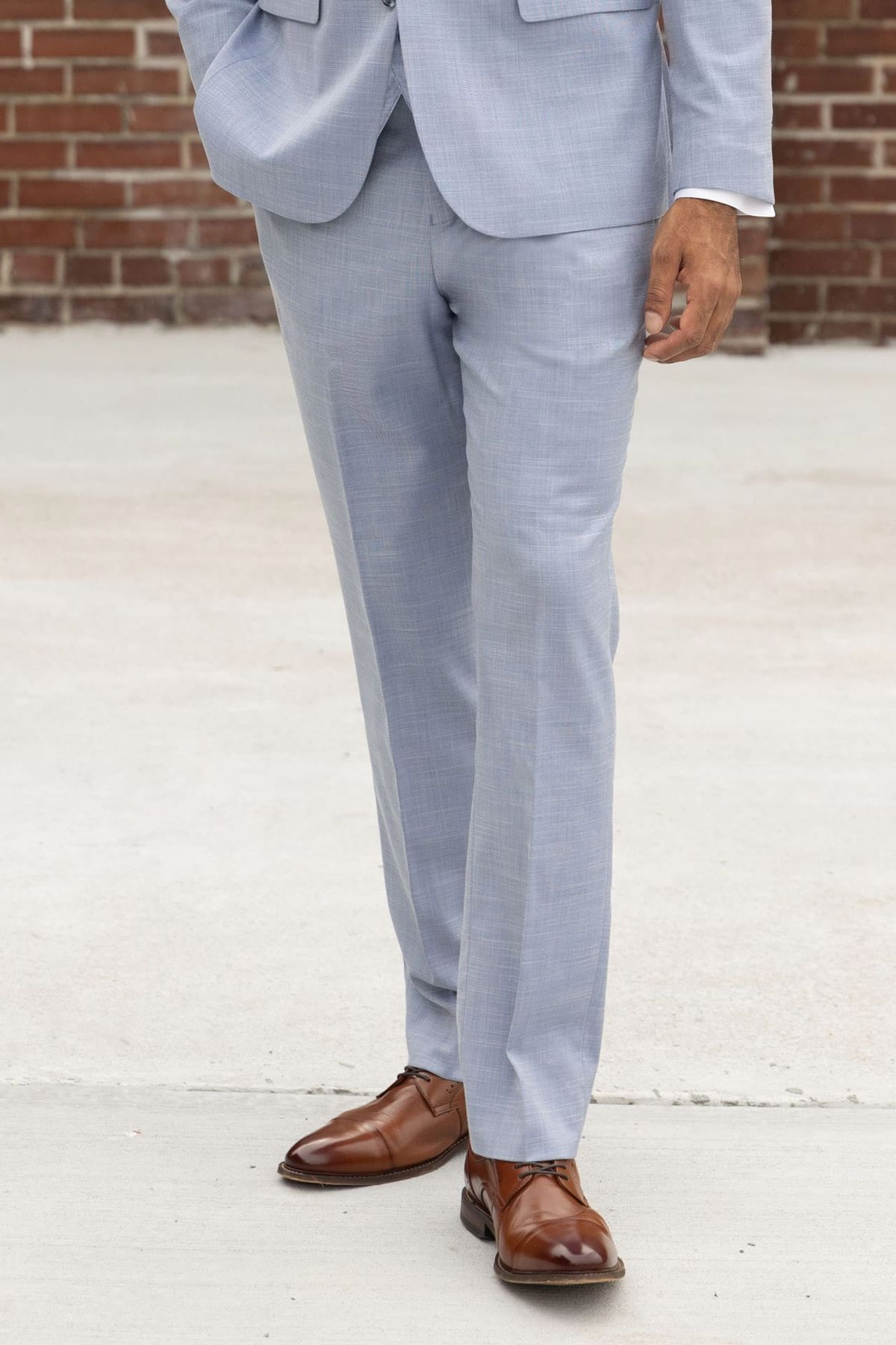 Oxford Blue Slim Fit Suit Pants — photo 1