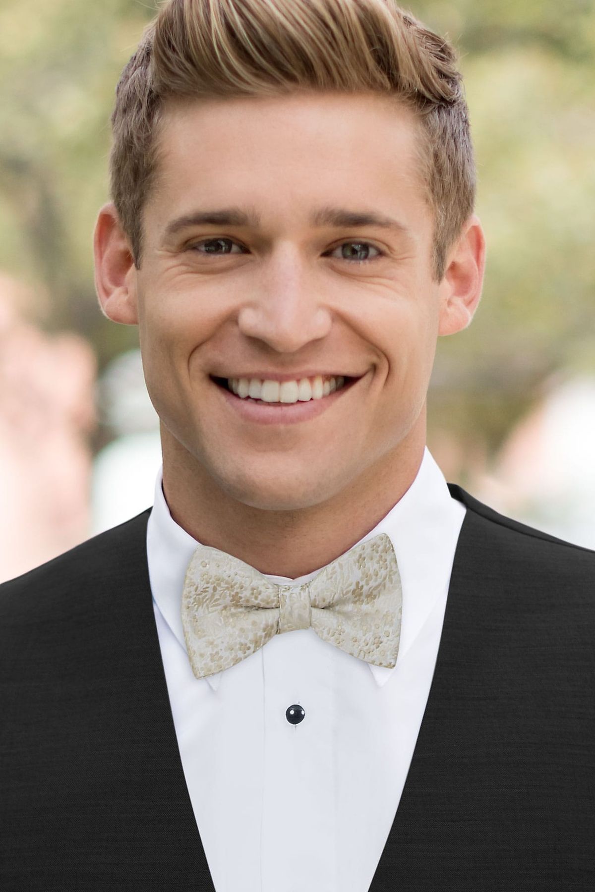 Floral Champagne Bow Tie — photo 2