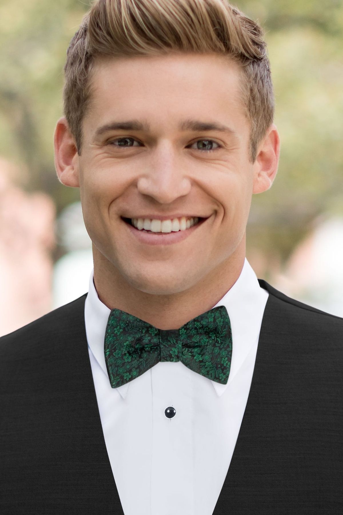 Floral Dark Green Bow Tie