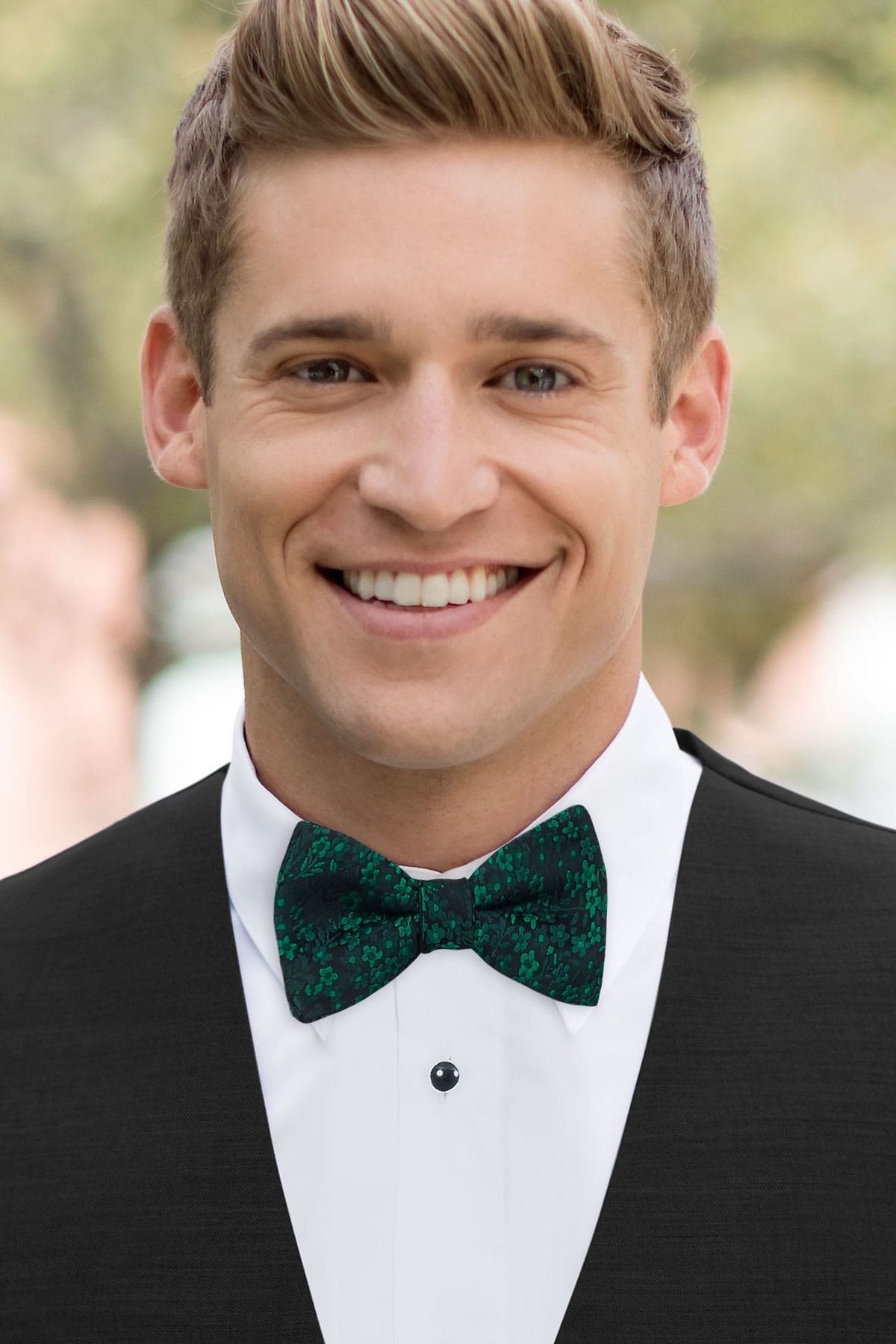 Floral Emerald Bow Tie