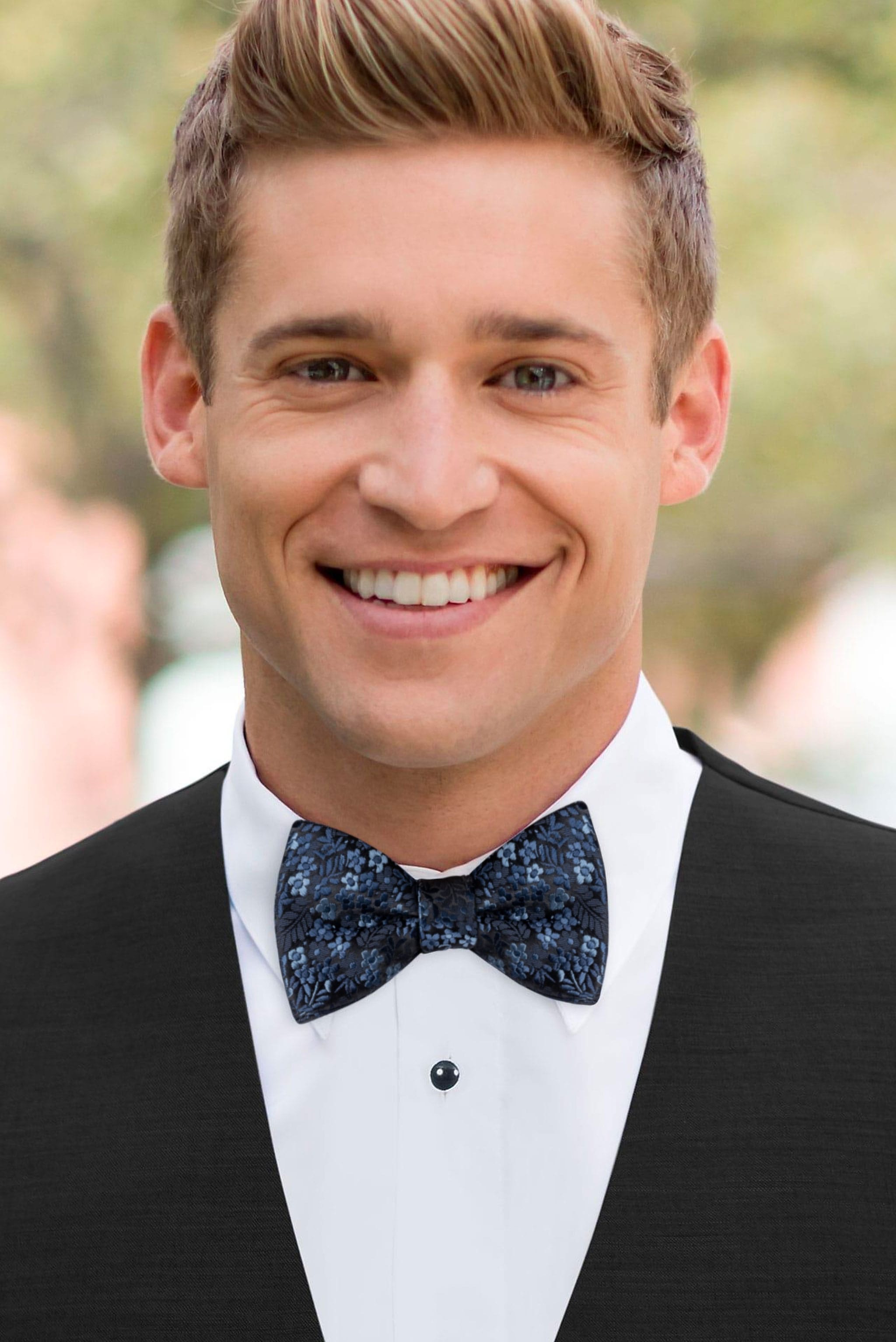 Floral Navy Bow Tie — photo 2