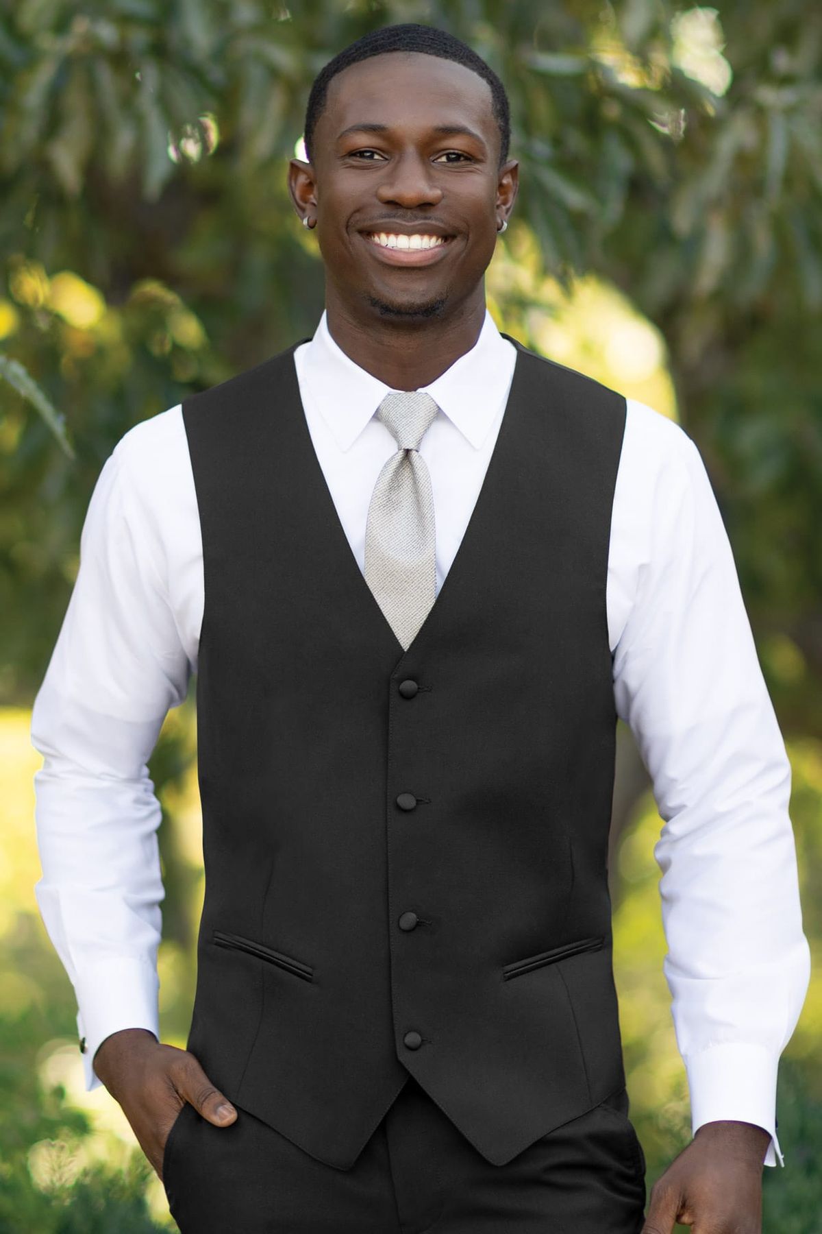 Black Performance Stretch Slim Fit Suit Pants — photo 3