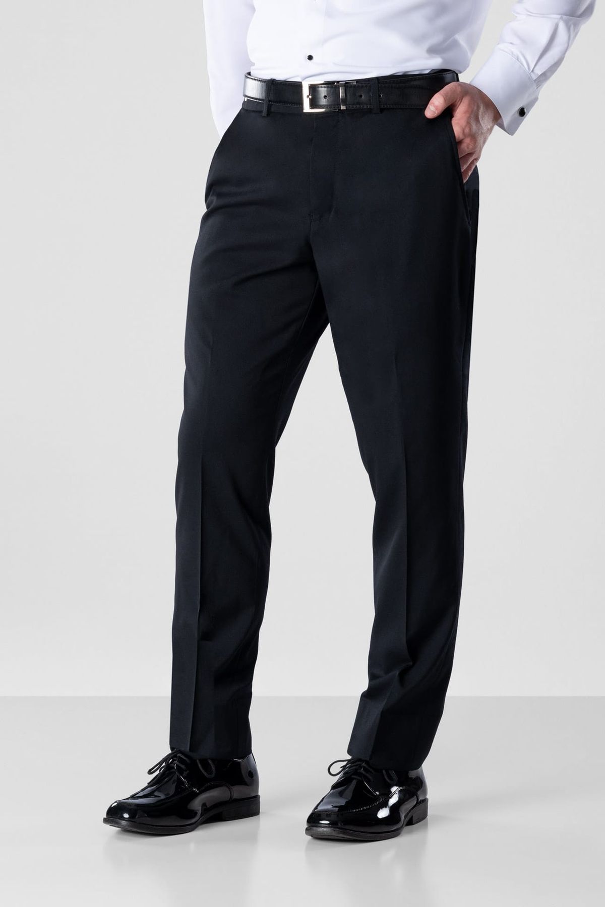 Black Performance Stretch Slim Fit Suit Pants
