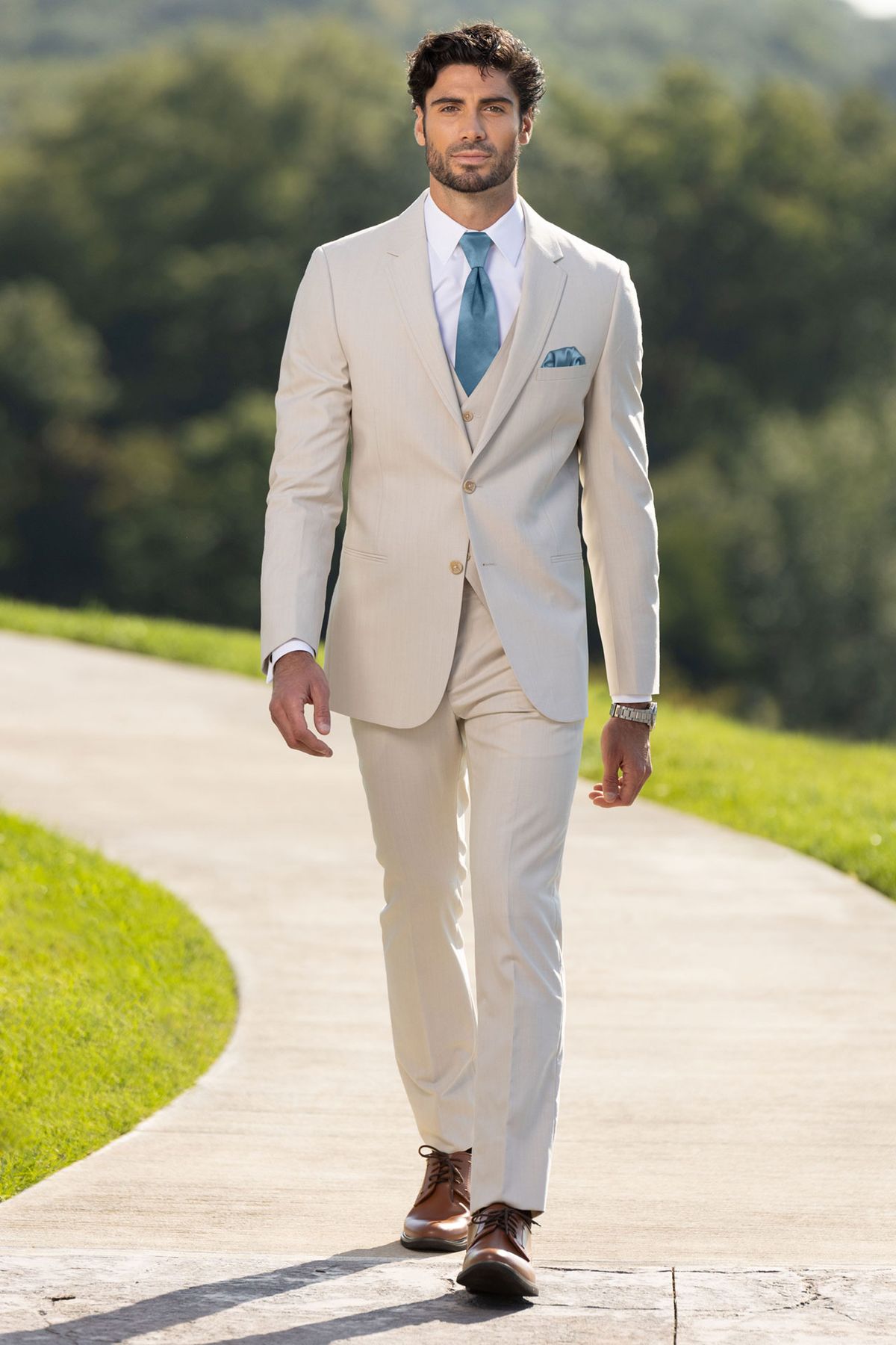 Tan Performance Stretch Suit Separates Vest — photo 2