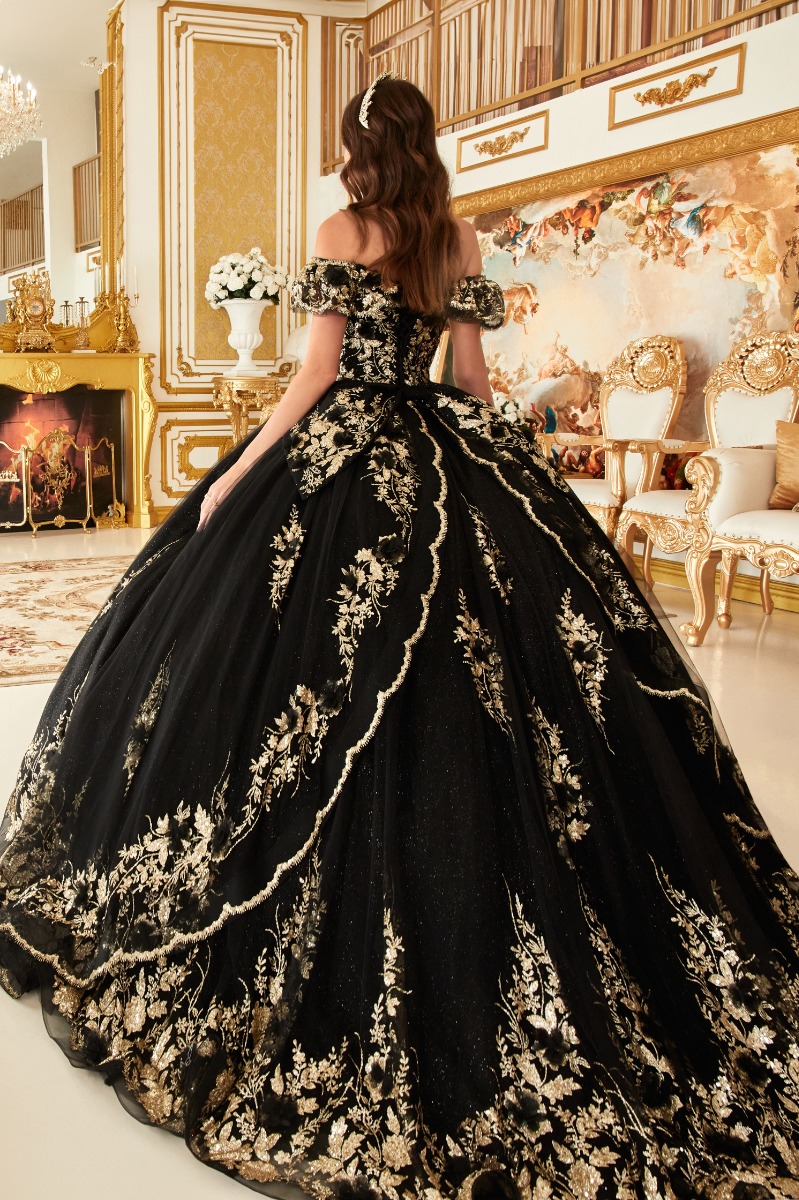 Ladivine 15701 Dress in Black Gold