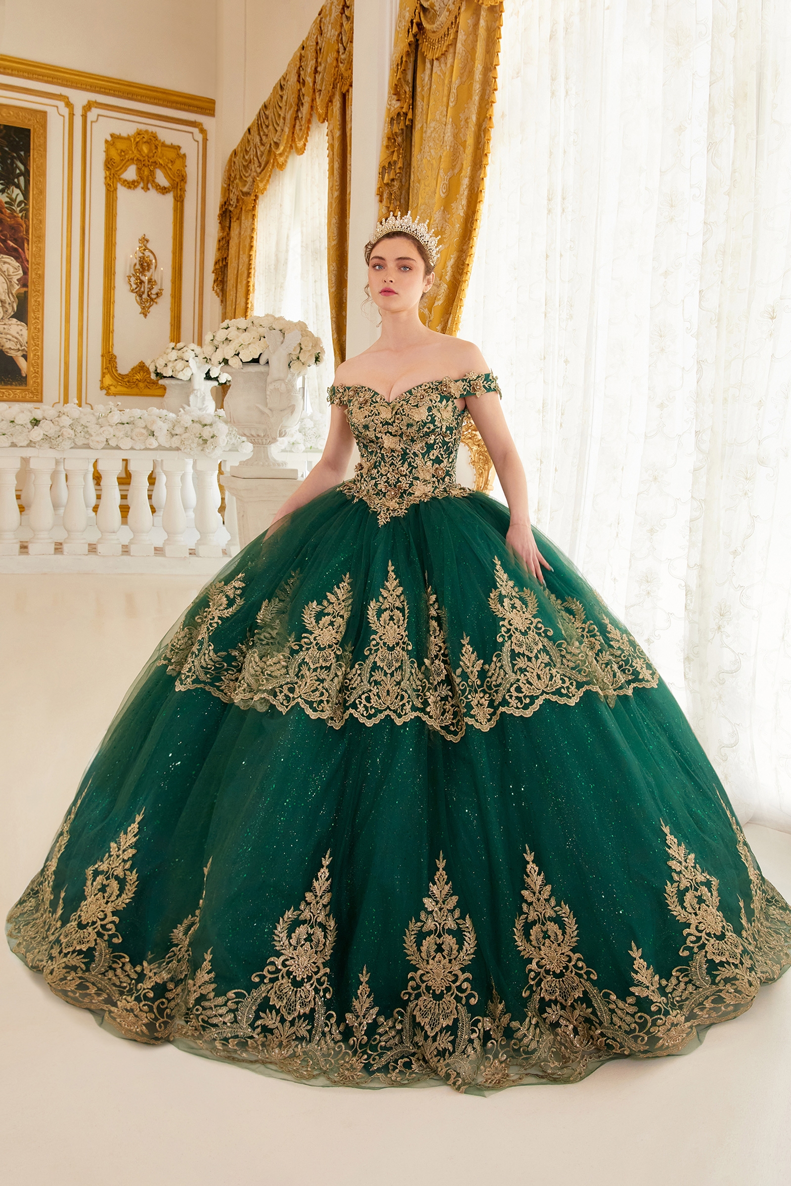 Ladivine 15705 Dress in Emerald