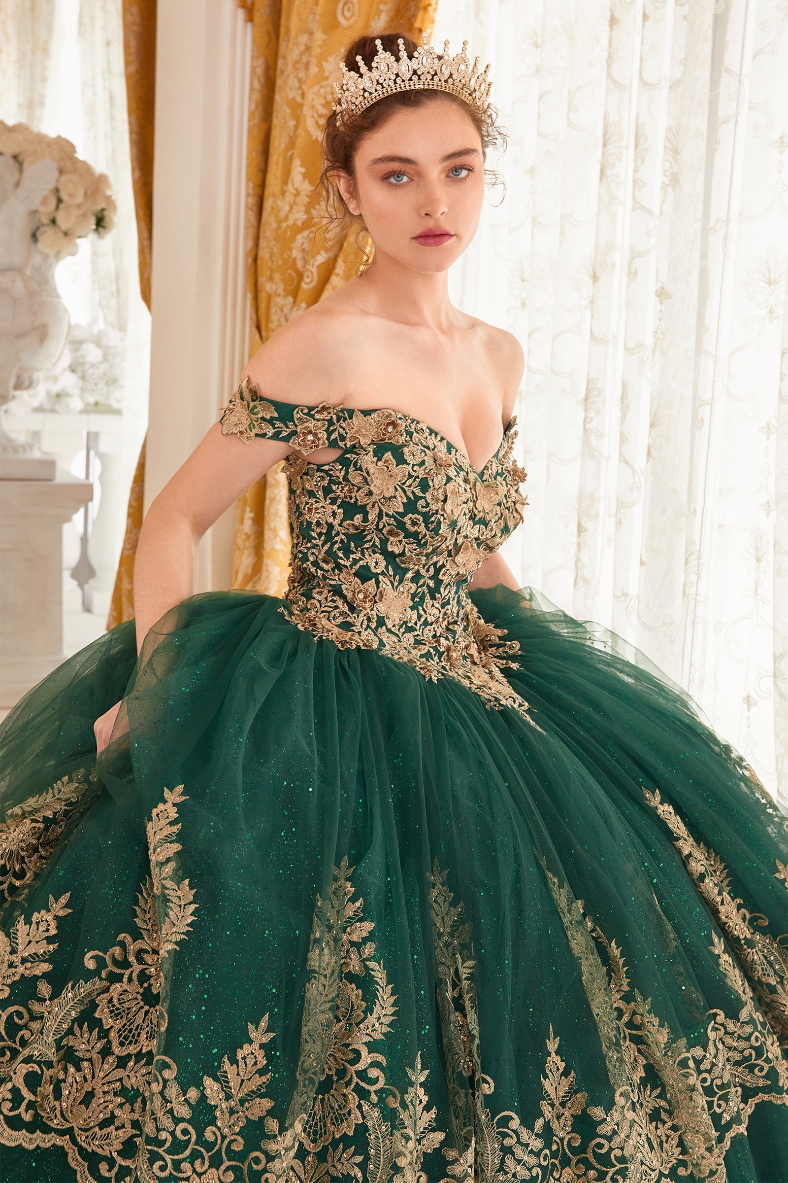 Ladivine 15705 Dress in Emerald