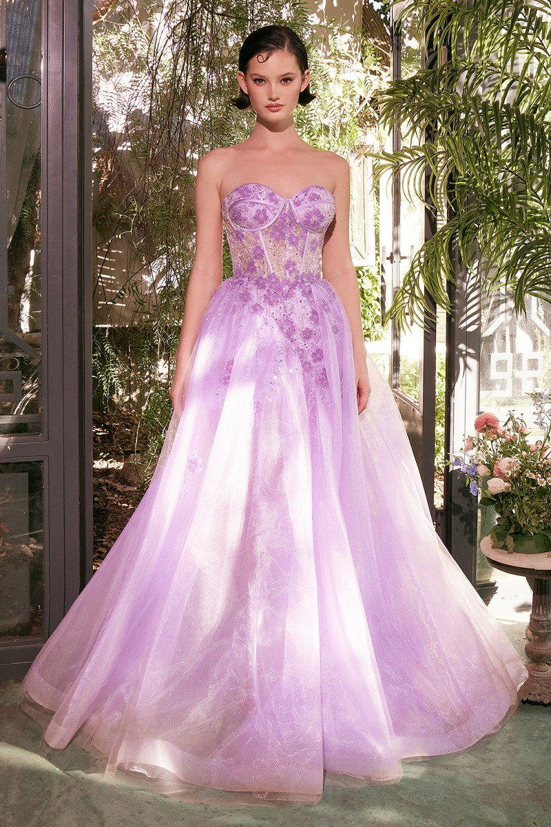 Andrea & Leo A1381 Dress in Lavender — front view