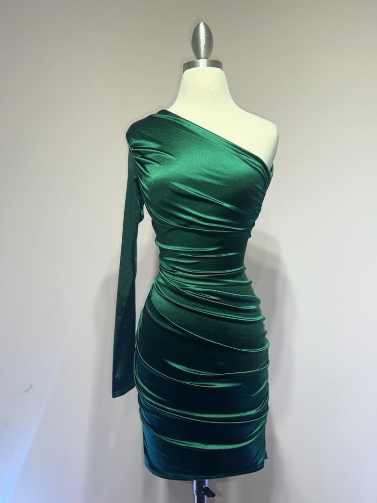 Ladivine B2313 Dress in Emerald — front view