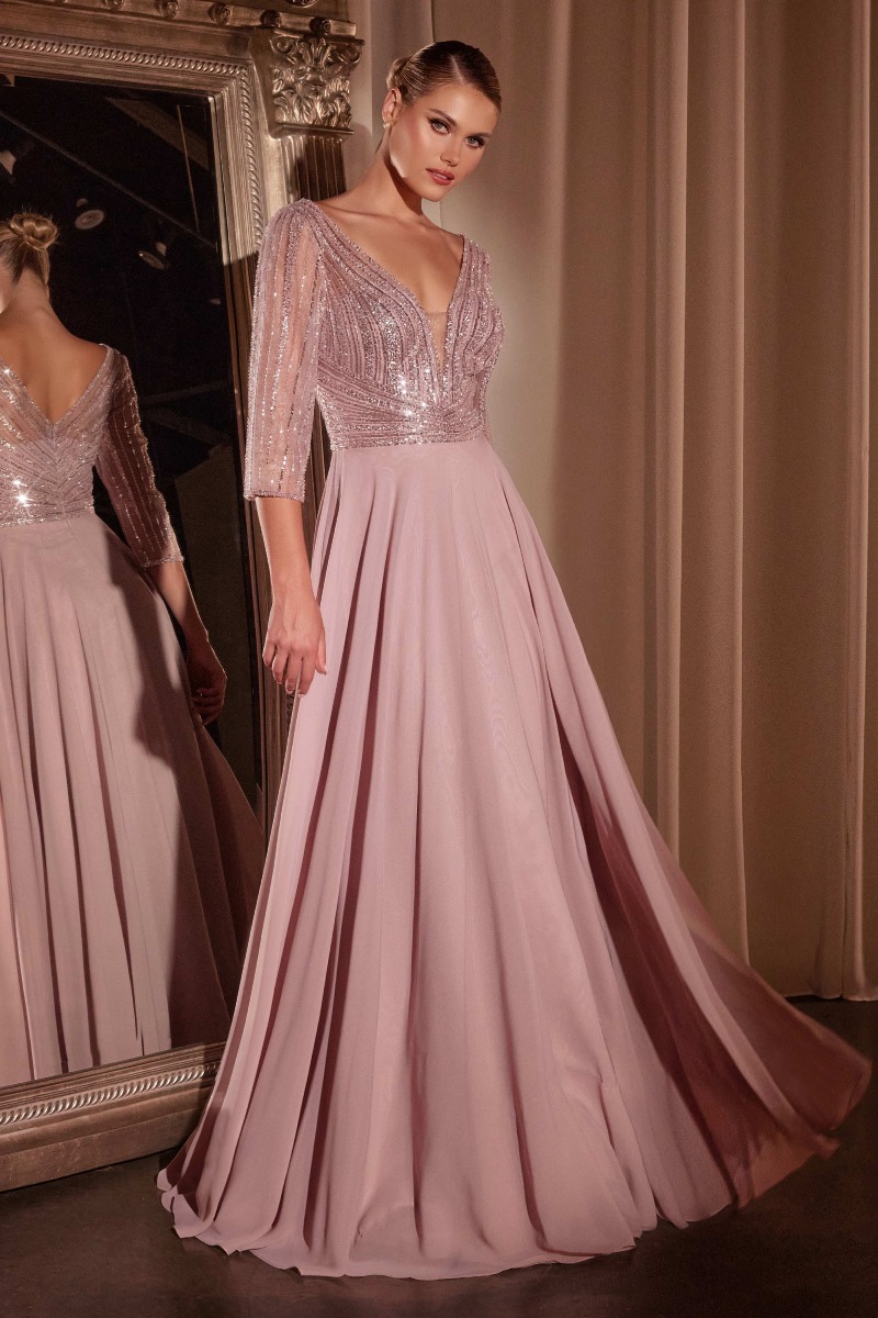 Ladivine CC446 Dress in Mauve — front view