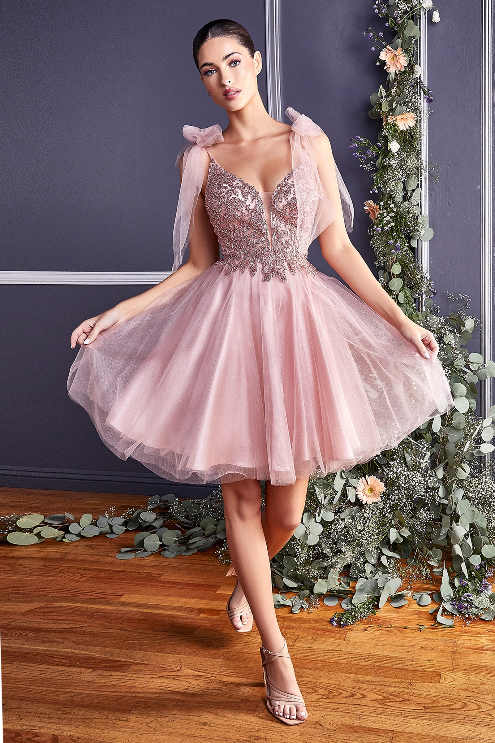 Ladivine CD0174 Dress in Rose Gold