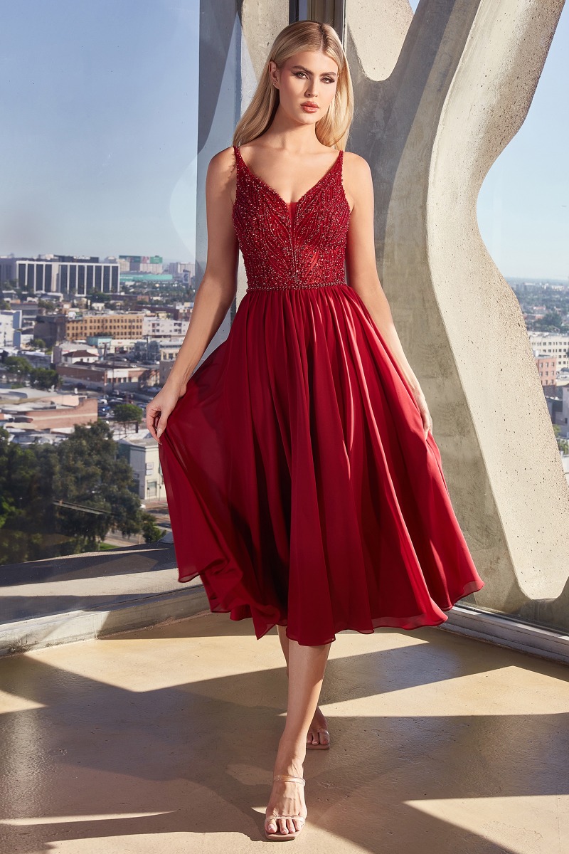 Ladivine CD0225 Dress in Burgundy