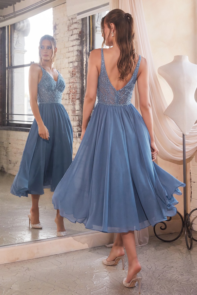 Ladivine CD0225 Dress in Smoky Blue