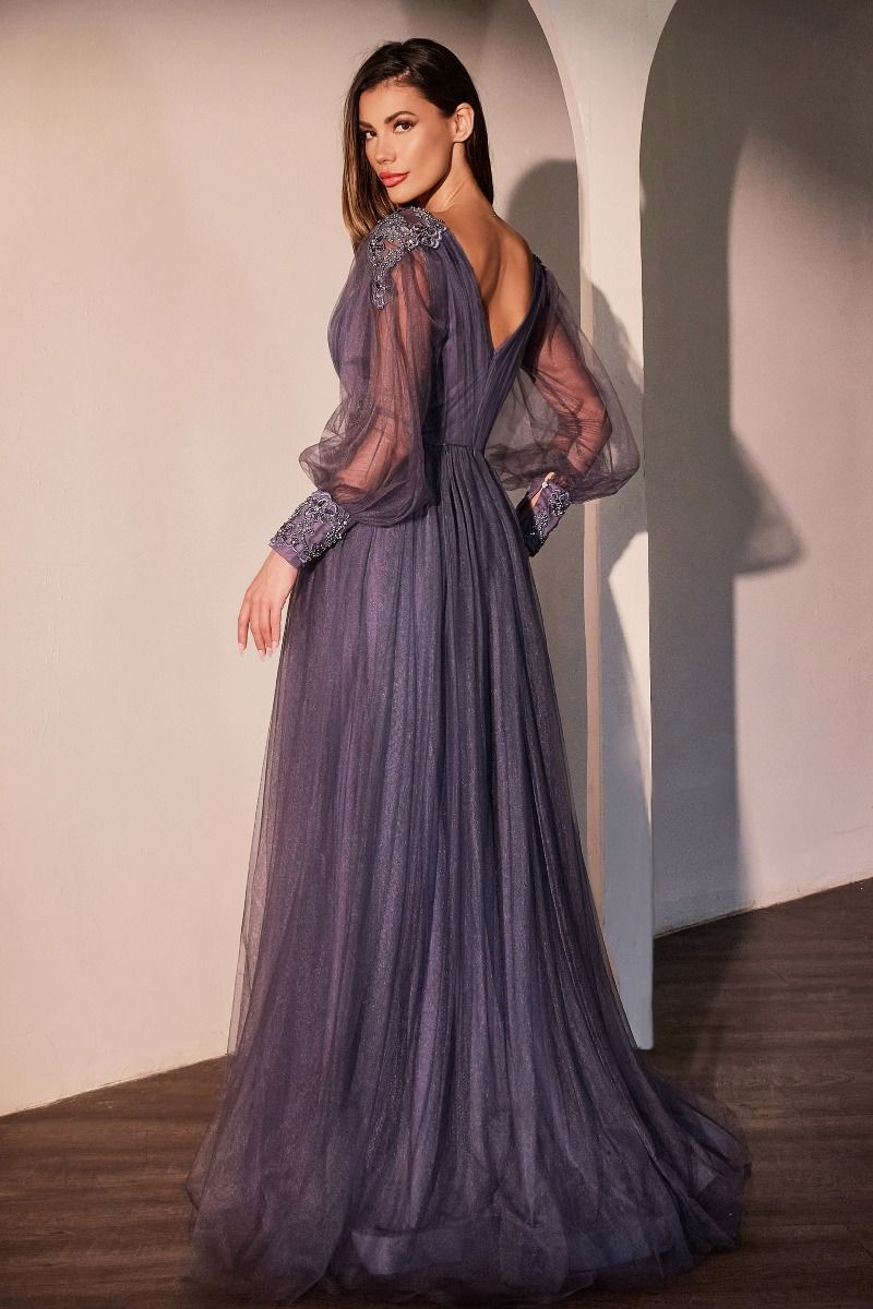 Ladivine CD0938 Dress in Smoky Violet — back view