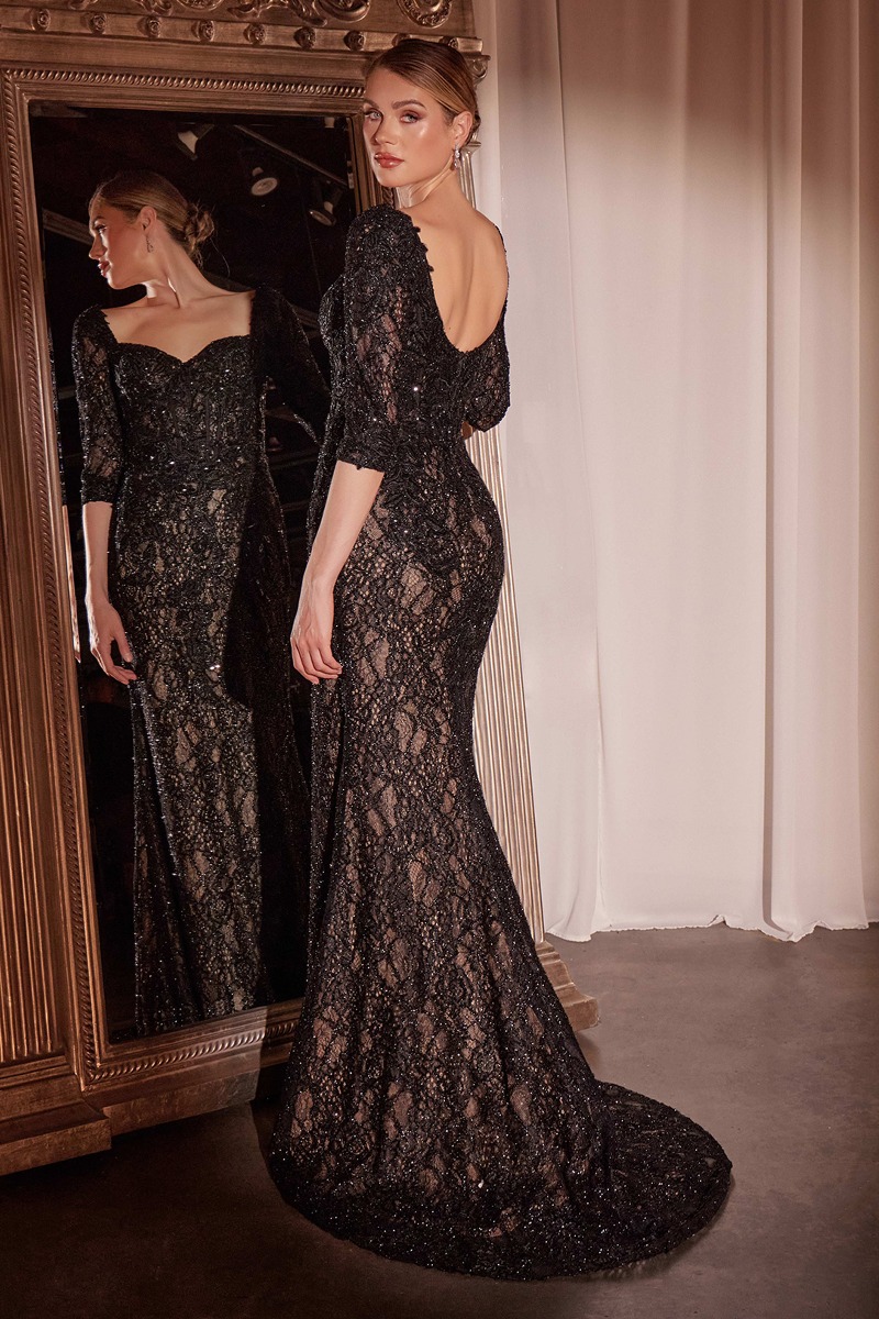 Ladivine CD749 Dress in Black Nude