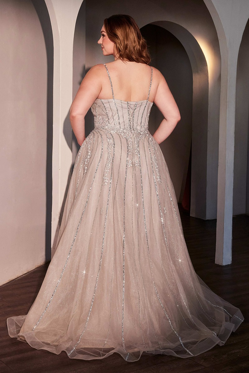 Ladivine CD786C Dress in Silver — back view