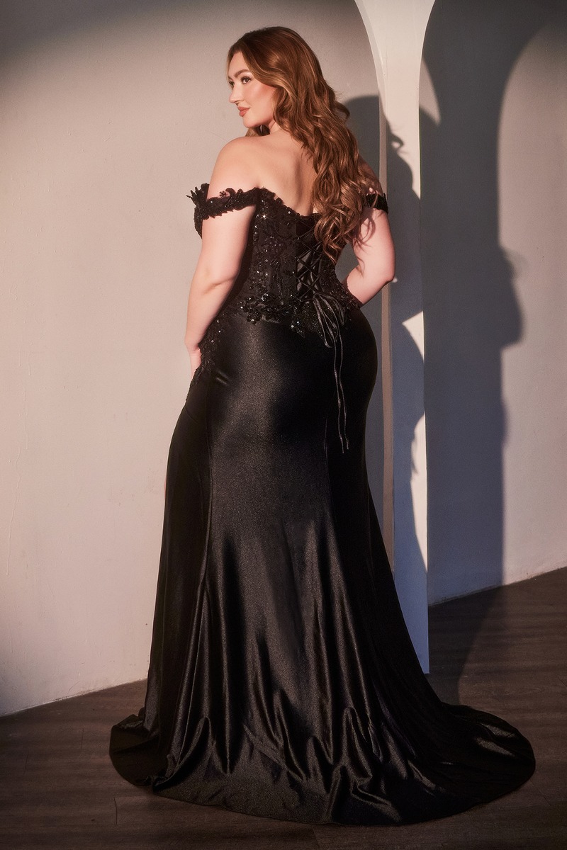 Ladivine CDS537C Dress in Black — back view