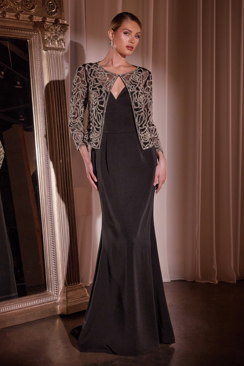 Ladivine J881 Dress in Black — front view