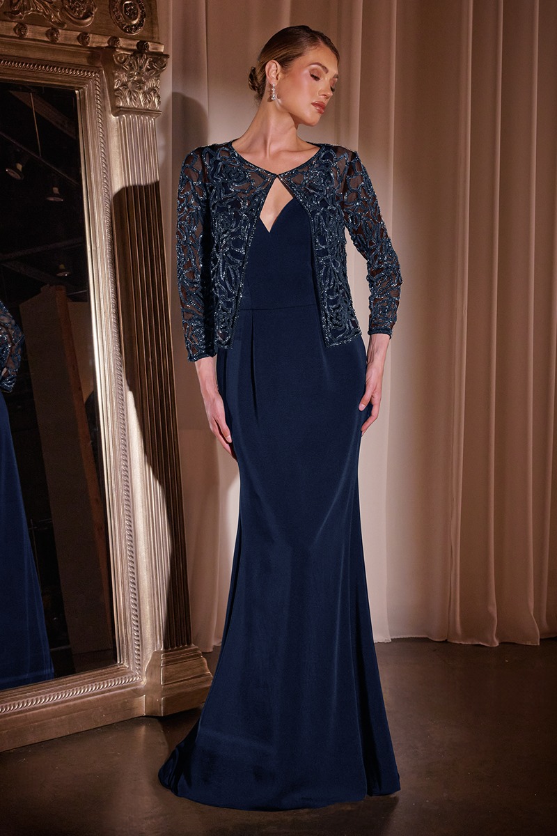 Ladivine J881 Dress in Navy — front view
