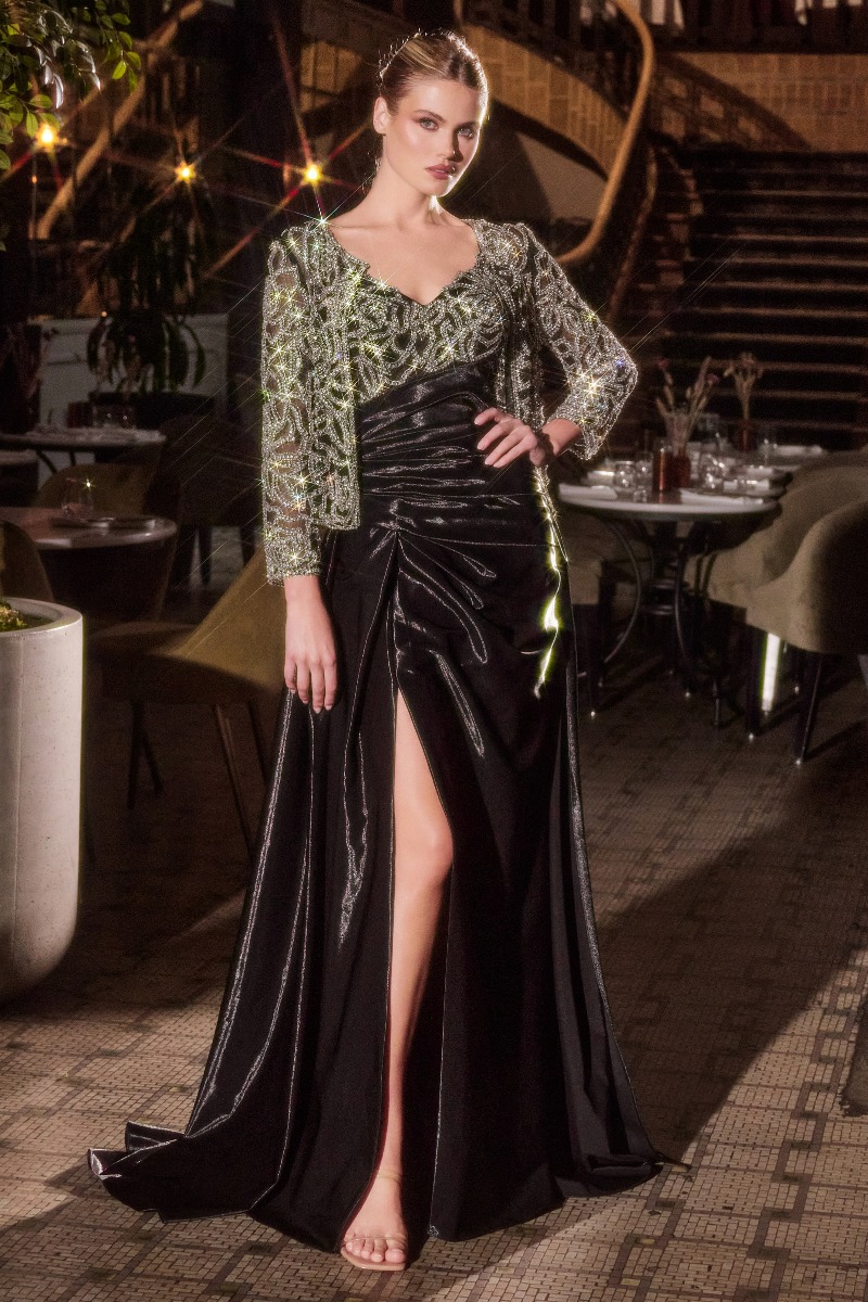 Ladivine J882 Dress in Black — front view