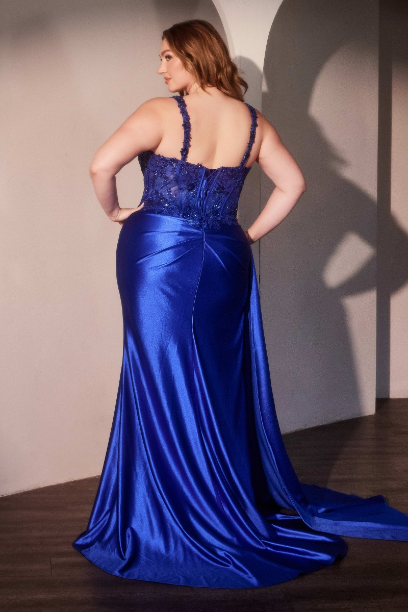 Ladivine KV1125C Dress in Royal — back view