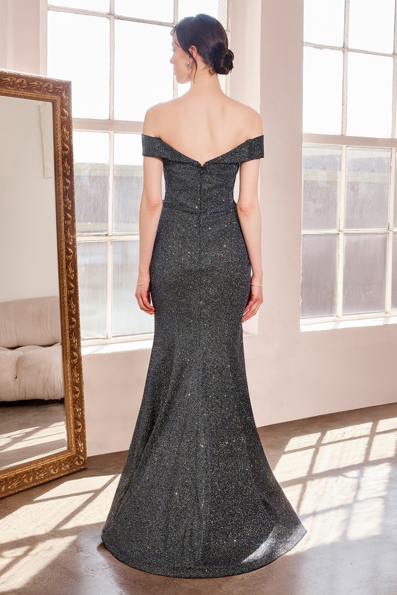 AMORIS T602 Dress in Navy — back view