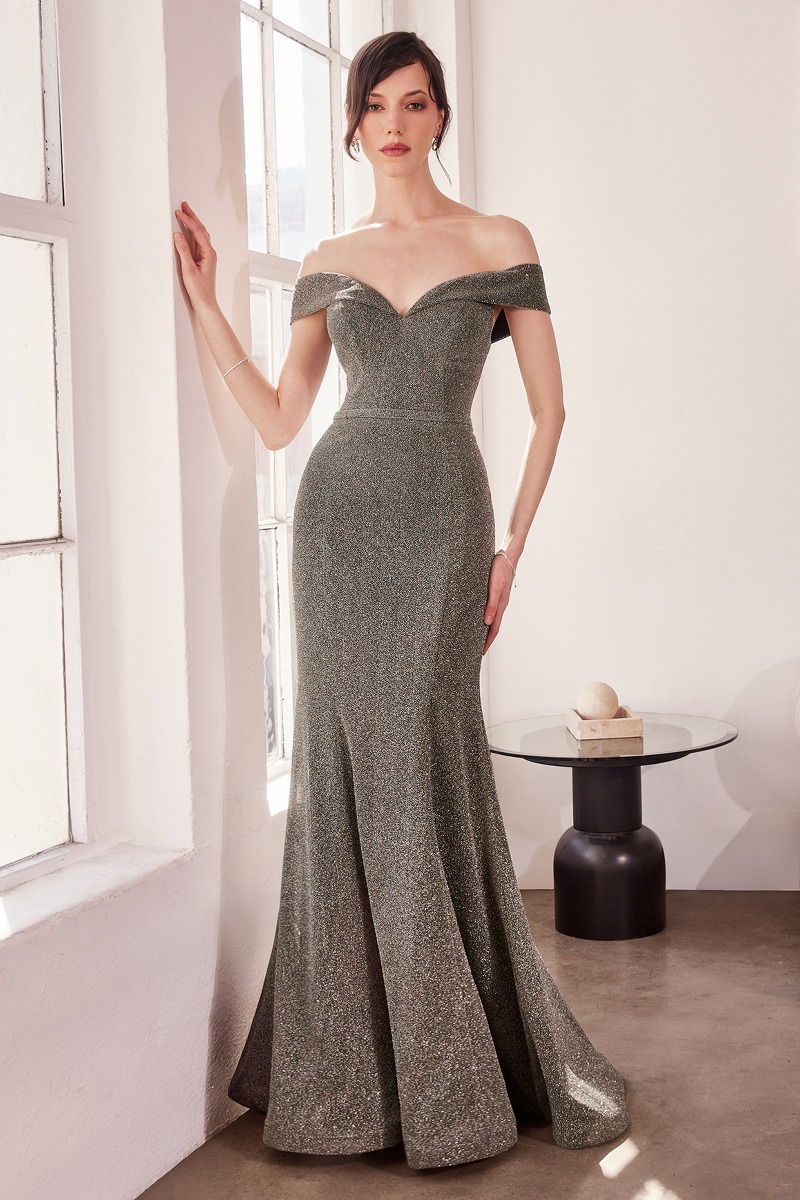 AMORIS T602 Dress in Silver — front view