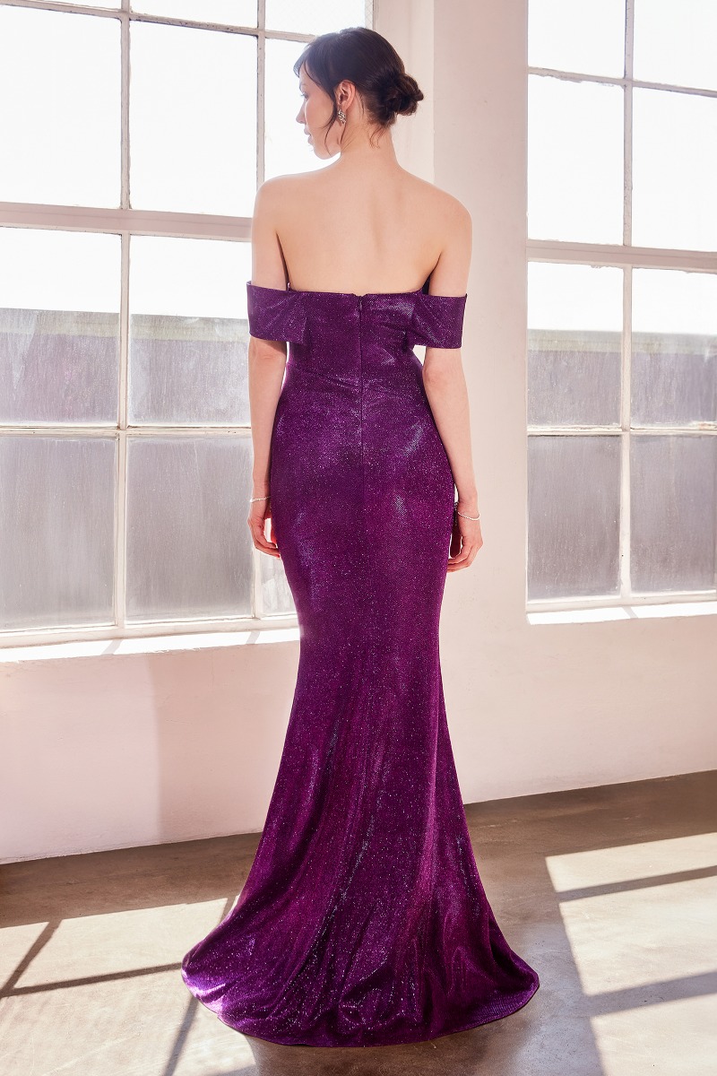 AMORIS T603 Dress in Purple — back view