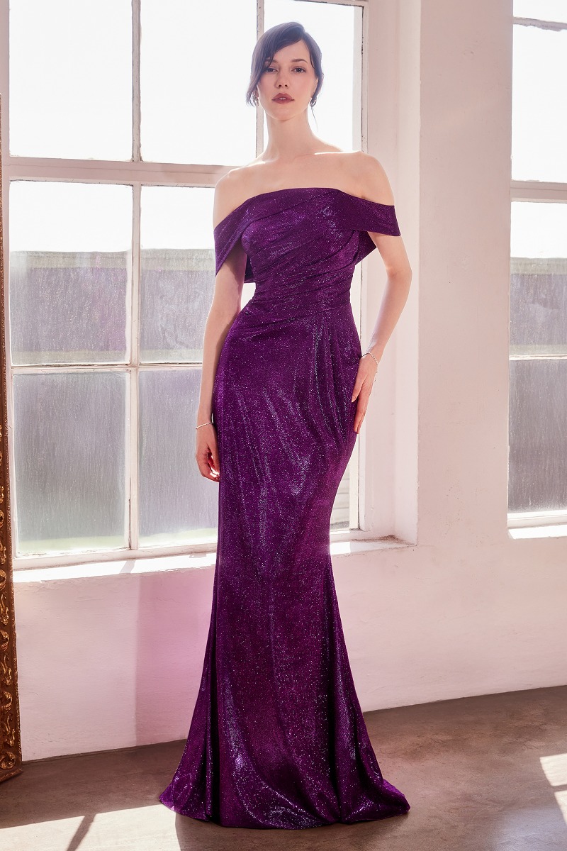 AMORIS T603 Dress in Purple — front view
