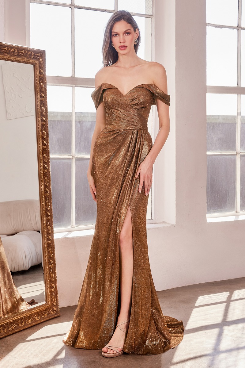 AMORIS T605 Dress in Copper — front view