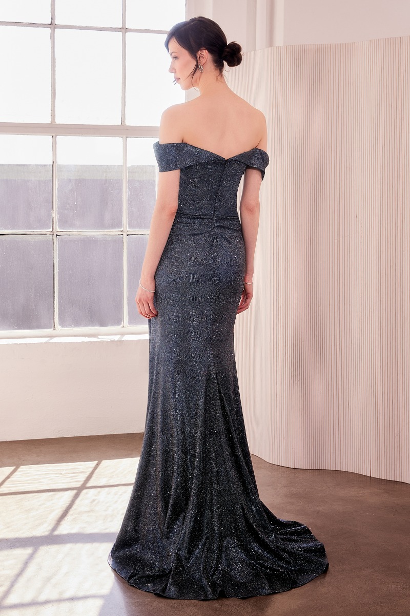 AMORIS T605 Dress in Navy — back view