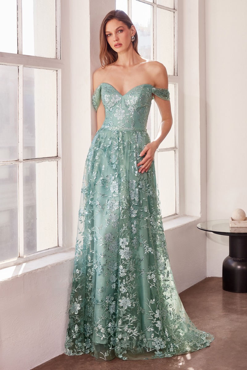 AMORIS T607 Dress in Sage — front view