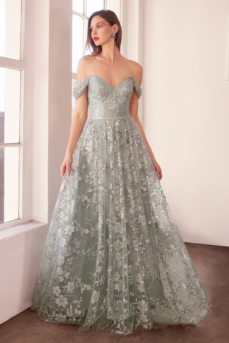 AMORIS T607 Dress in Silver — front view