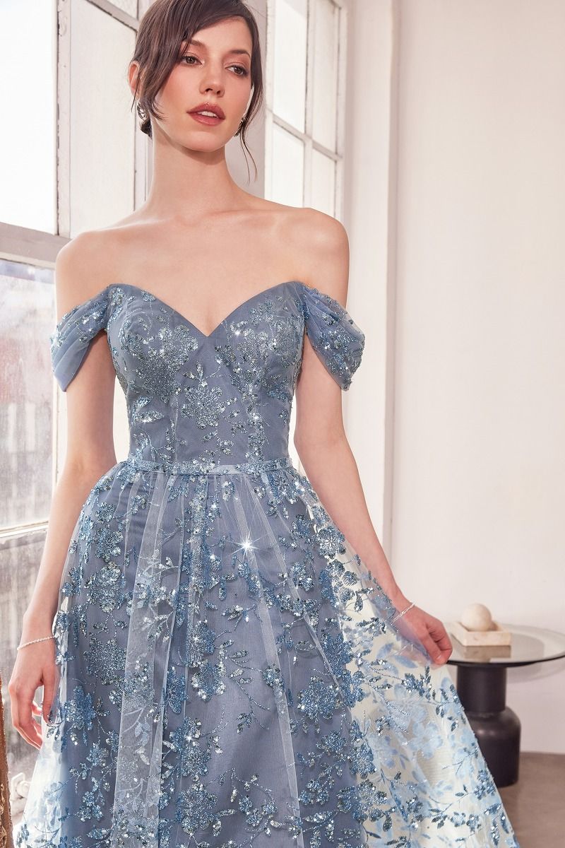 AMORIS T607 Dress in Smoky Blue