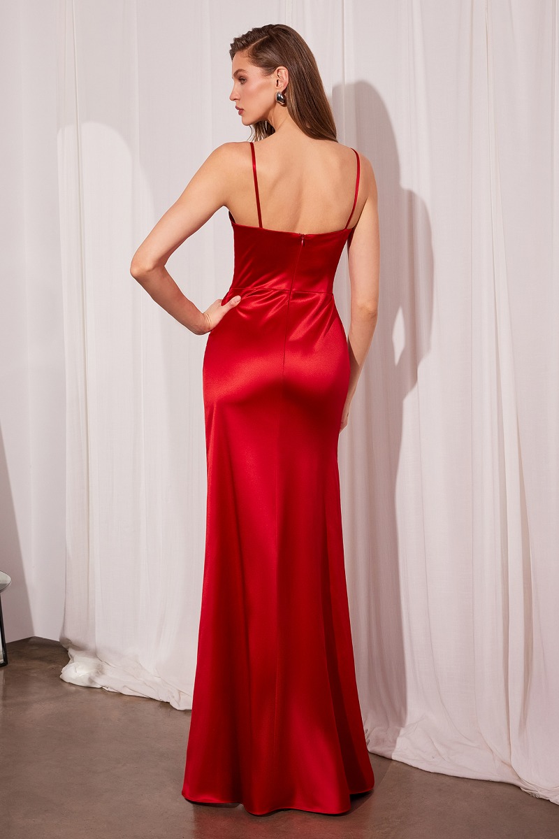 AMORIS T608 Dress in Red — back view