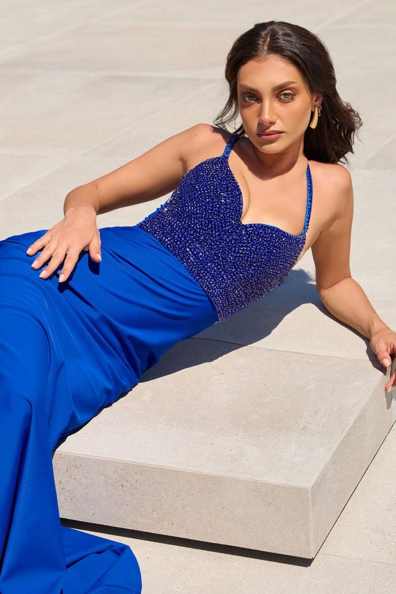 AMORIS T9002 Dress in Royal