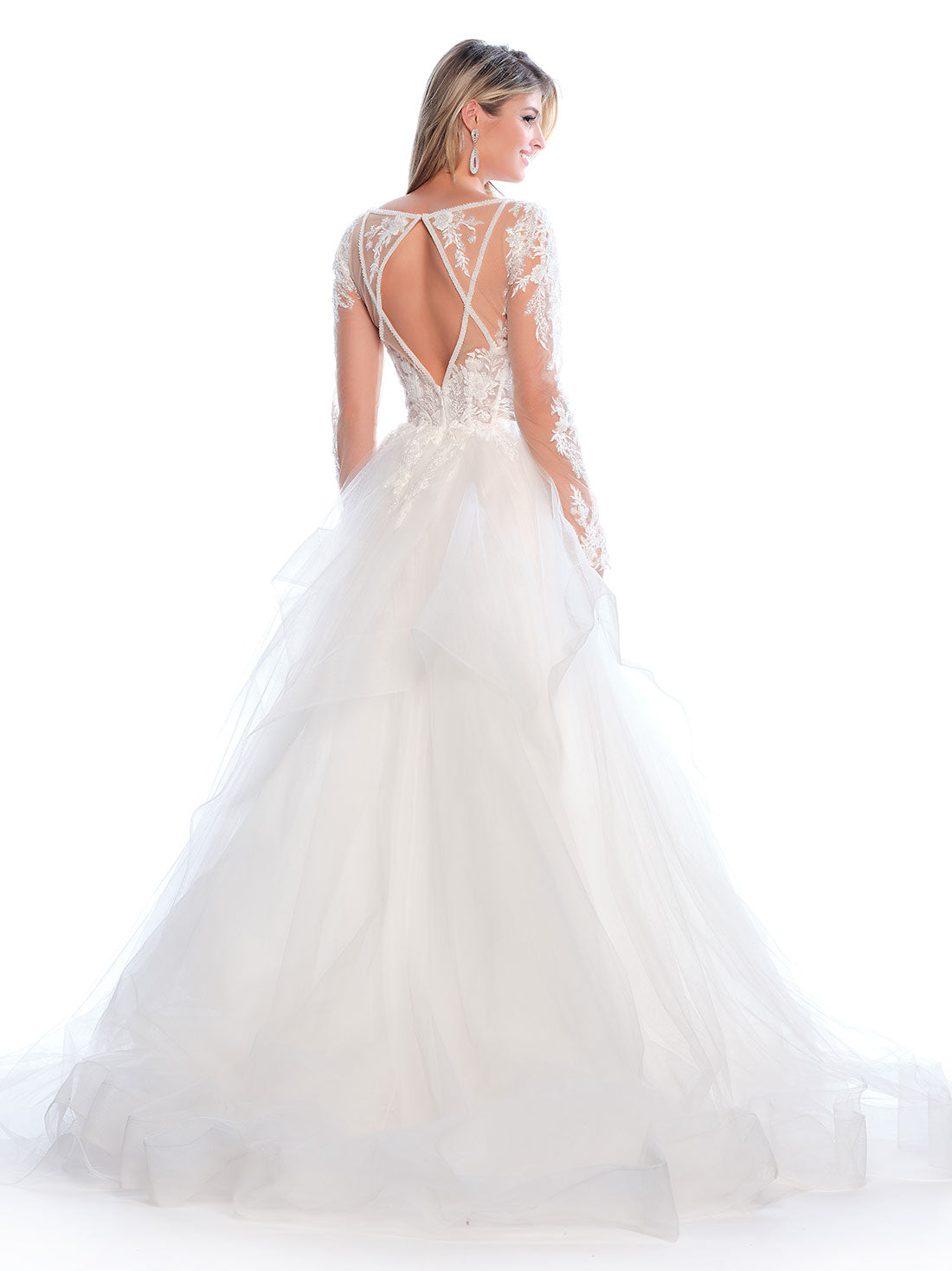 Dave & Johnny 12117 Embroidered Ruffle Gown — photo 2
